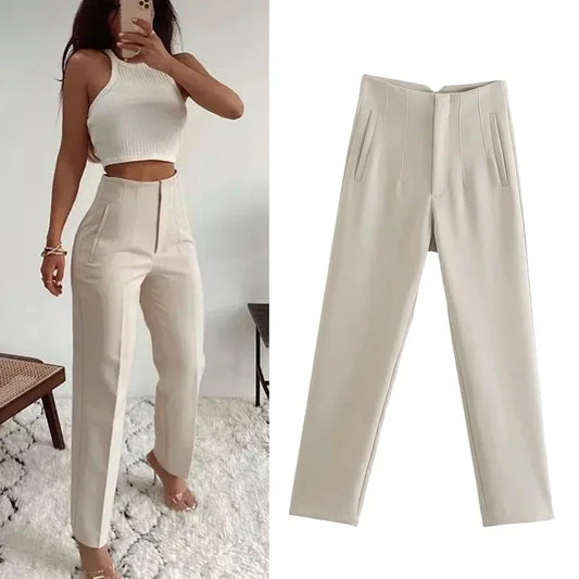 Office Wear High waist Pants for Women Formal Pants